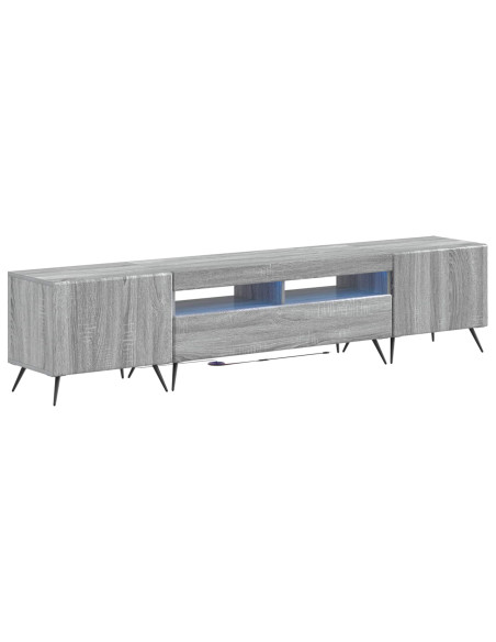 Mobile TV LED a 5 pezzi Sonoma grigio Legno ingegnerizzato