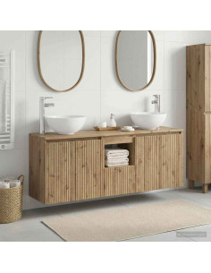 Set di Armadi da Bagno 3 pz Rovere Artigianale