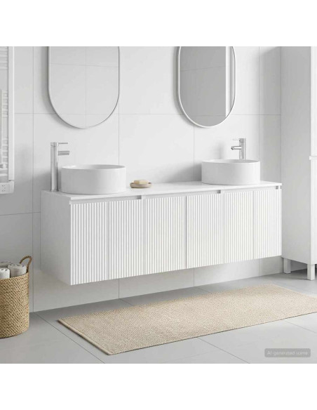 Set di Armadi da Bagno 3 pz Bianco Lucido 49,5 x 44,5 x 65,5 cm