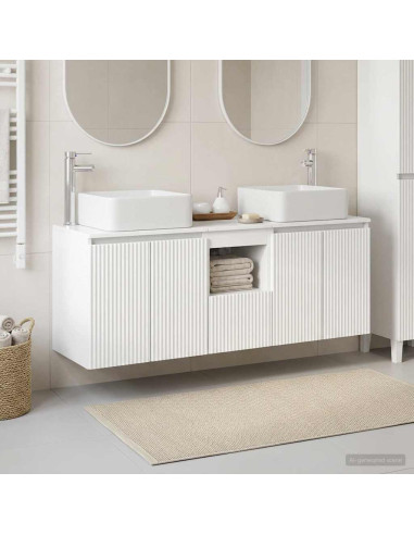Set di Armadi da Bagno 3 pz Bianco Lucido 53 x 35 x 63 cm