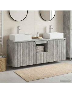 Set di Armadi da Bagno 3 pz Grigio Cemento 49,5 x 41 x 62,5 cm