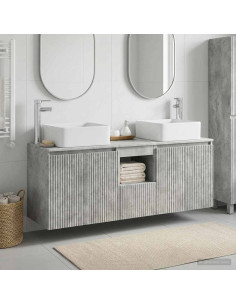 Set di Armadi da Bagno 3 pz Grigio Cemento 49,5 x 41 x 63 cm