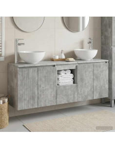 Set di Armadi da Bagno 3 pz Grigio Cemento 49,5 x 41 x 64,5 cm