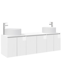 Set di Armadi da Bagno 3 pz Bianco Lucido 49,5 x 44,5 x 65,5 cm 2