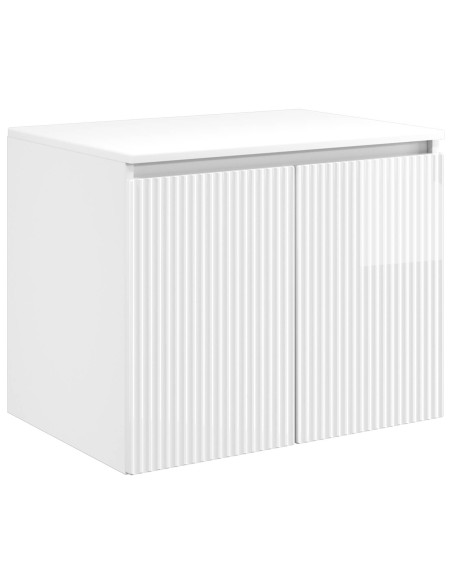 Set di Armadi da Bagno 3 pz Bianco Lucido 49,5 x 44,5 x 65,5 cm