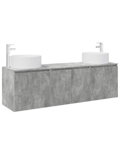 Set di Armadi da Bagno 3 pz Grigio Cemento 2