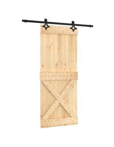 Porta scorrevole Naturale e Nero 85 x 210 cm