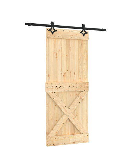 Porta scorrevole Naturale e Nero 85 x 210 cm