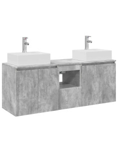 Set di Armadi da Bagno 3 pz Grigio Cemento 49,5 x 41 x 62,5 cm 2