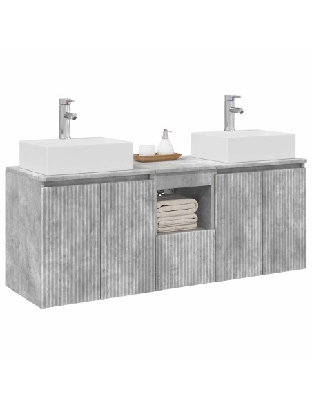 Set di Armadi da Bagno 3 pz Grigio Cemento 49,5 x 41 x 62,5 cm
