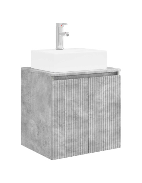 Set di Armadi da Bagno 3 pz Grigio Cemento 49,5 x 41 x 62,5 cm