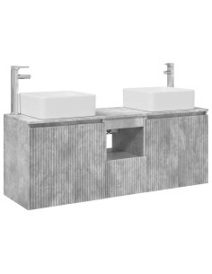 Set di Armadi da Bagno 3 pz Grigio Cemento 49,5 x 41 x 63 cm 2