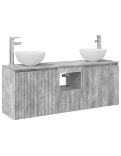 Set di Armadi da Bagno 3 pz Grigio Cemento 49,5 x 41 x 64,5 cm 2