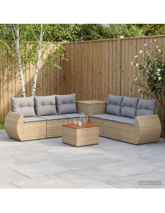 Set di divani 8 pz Beige e Grigio Chiaro