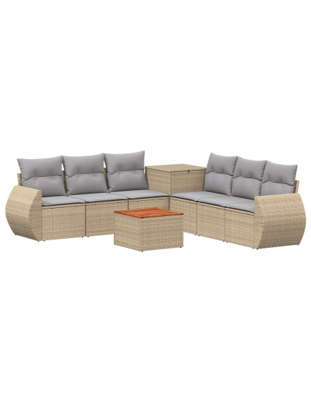 Set di divani 8 pz Beige e Grigio Chiaro