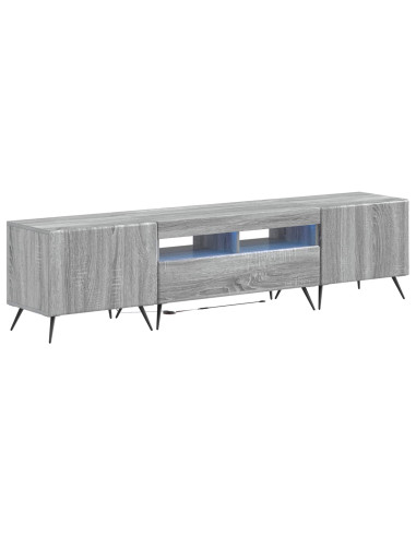Mobile TV LED a 5 pezzi Sonoma grigio Legno ingegnerizzato