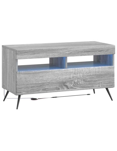 Mobile TV LED a 5 pezzi Sonoma grigio Legno ingegnerizzato