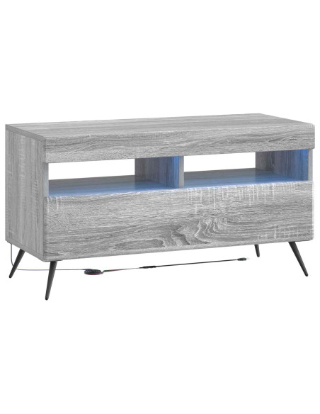 Mobile TV LED a 5 pezzi Sonoma grigio Legno ingegnerizzato