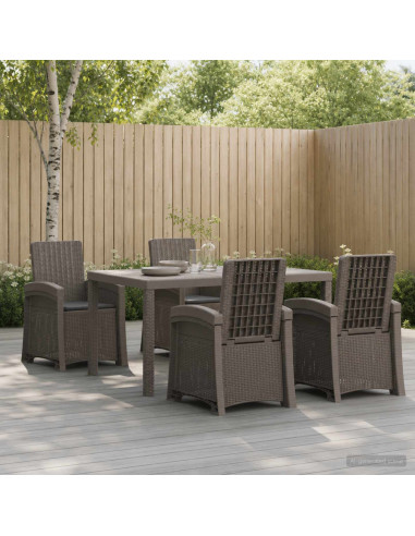 Set da Pranzo per Giardino 5 pz Grigio chiaro e Antracite PP