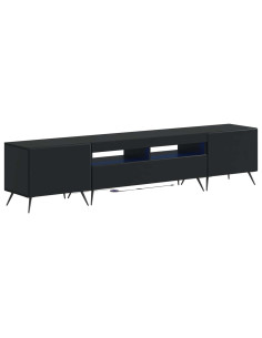 Mobile TV LED a 5 pezzi Nero Legno ingegnerizzato