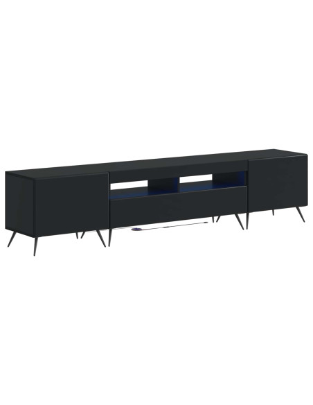 Mobile TV LED a 5 pezzi Nero Legno ingegnerizzato