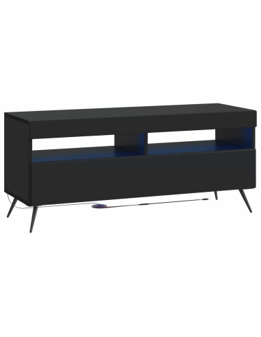 Mobile TV LED a 5 pezzi Nero Legno ingegnerizzato