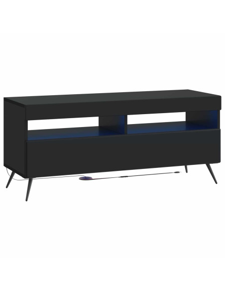 Mobile TV LED a 5 pezzi Nero Legno ingegnerizzato