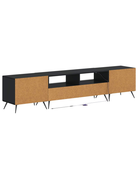 Mobile TV LED a 5 pezzi Nero Legno ingegnerizzato
