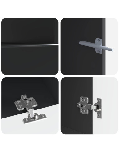 Mobile TV LED a 5 pezzi Nero Legno ingegnerizzato