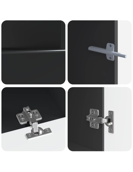 Mobile TV LED a 5 pezzi Nero Legno ingegnerizzato