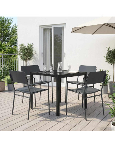 Set Mobili da Esterno 5 pz Antracite Acciaio