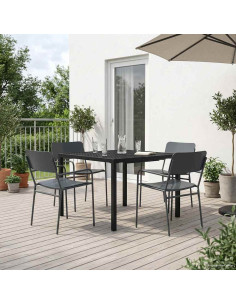Set Mobili da Esterno 5 pz Antracite Acciaio