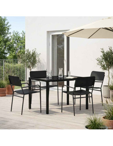 Set Mobili da Esterno 5 pz Antracite Acciaio
