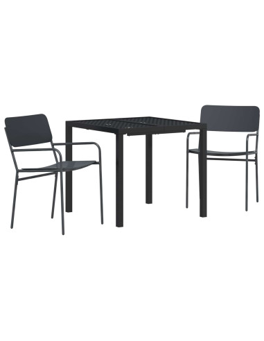 Set Mobili da Esterno 3 pz Antracite Acciaio