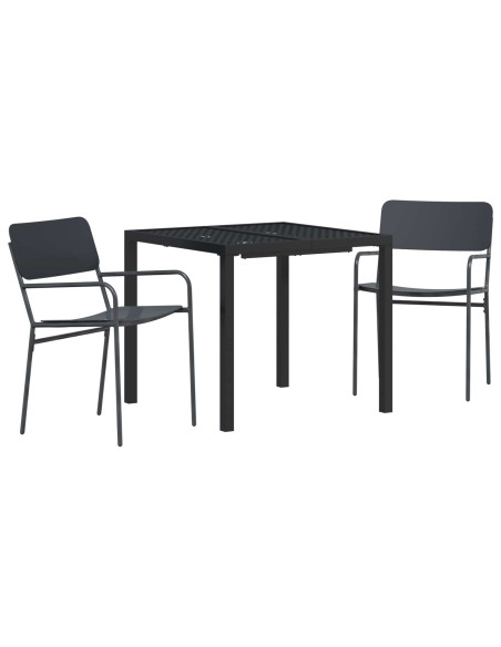 Set Mobili da Esterno 3 pz Antracite Acciaio