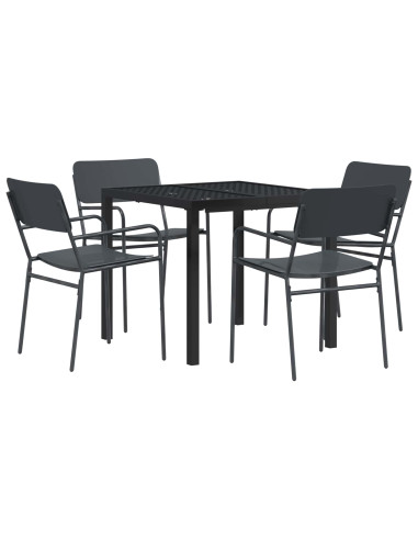 Set Mobili da Esterno 5 pz Antracite Acciaio