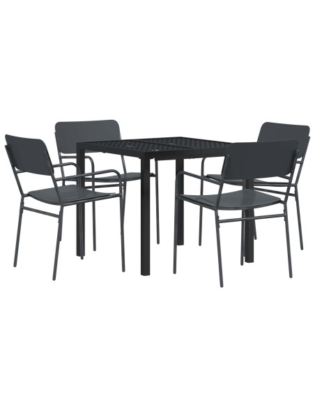 Set Mobili da Esterno 5 pz Antracite Acciaio