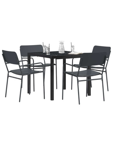 Set Mobili da Esterno 5 pz Antracite Acciaio