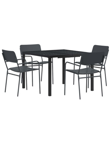 Set Mobili da Esterno 5 pz Antracite Acciaio
