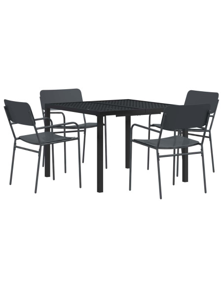 Set Mobili da Esterno 5 pz Antracite Acciaio