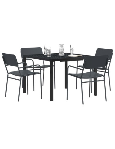 Set Mobili da Esterno 5 pz Antracite Acciaio