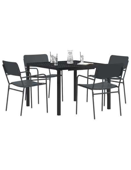 Set Mobili da Esterno 5 pz Antracite Acciaio