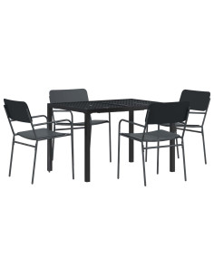Set Mobili da Esterno 5 pz Antracite Acciaio 2