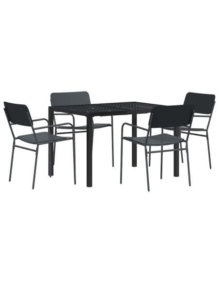 Set Mobili da Esterno 5 pz Antracite Acciaio