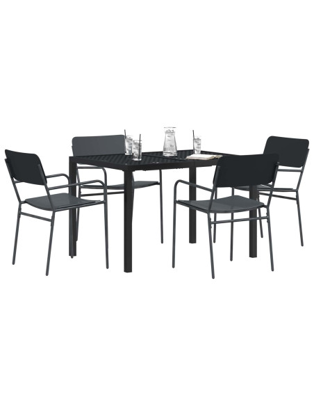 Set Mobili da Esterno 5 pz Antracite Acciaio