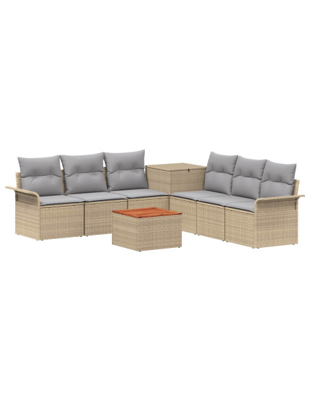 Set di divani 8 pz Beige e Grigio Chiaro