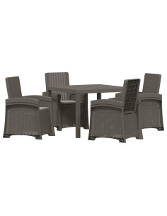 Set da Pranzo per Giardino 5 pz Grigio Chiaro PP 2