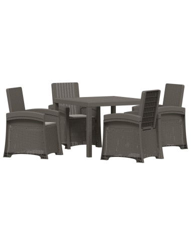 Set da Pranzo per Giardino 5 pz Grigio Chiaro PP