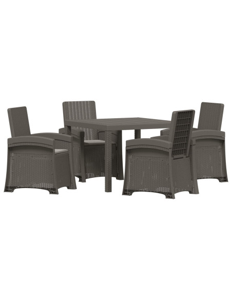 Set da Pranzo per Giardino 5 pz Grigio Chiaro PP