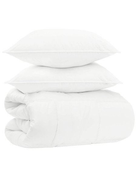 Set copripiumino invernale 3 pz Bianco Fibra di bambù